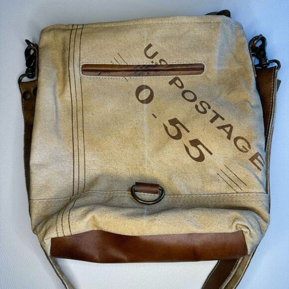 Canvas Leather Crossbody Purse Flap Bag FAST SHIP NeW - Picture 9 of 9